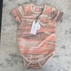 Z Supply Pink Camo Short-Sleeve Baby One-Piece